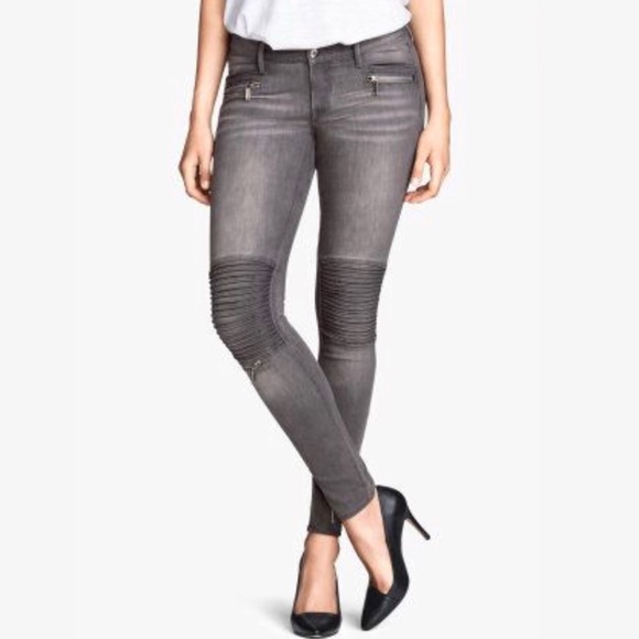 H&M Denim - H&M Gray Moto Jeans Size 26